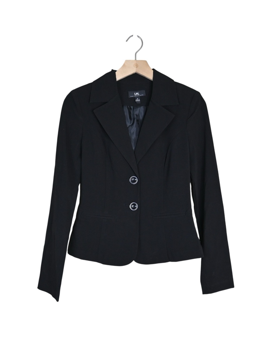 I.N. San Fransico Women's S Black 2 Button Front Lined Blazer NEW